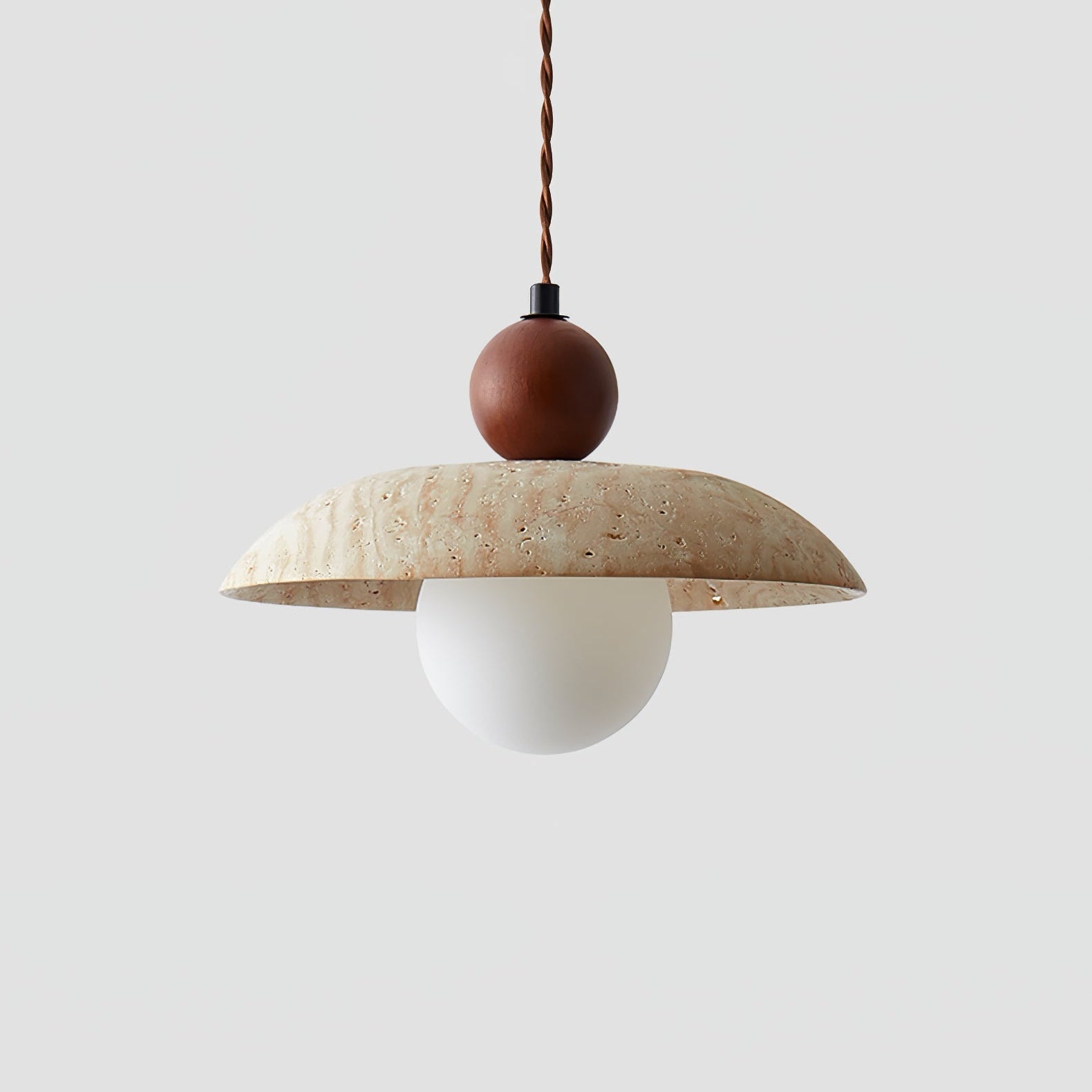 Warm Glow Premium Travertine Pendant Light